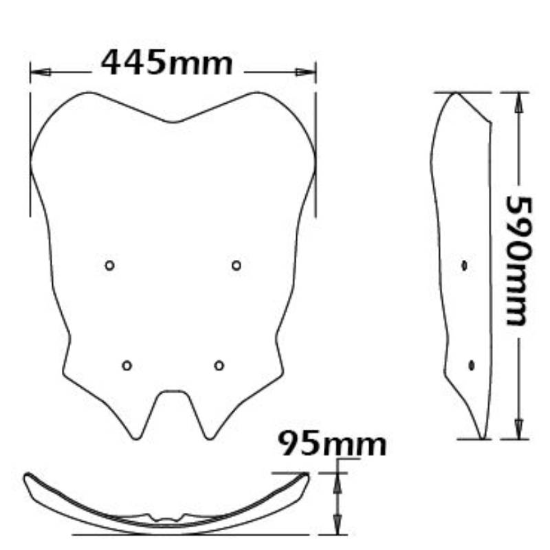 Parabrisas alto para soportes originales bmw R1200RS 15-18 R1250RS 19-